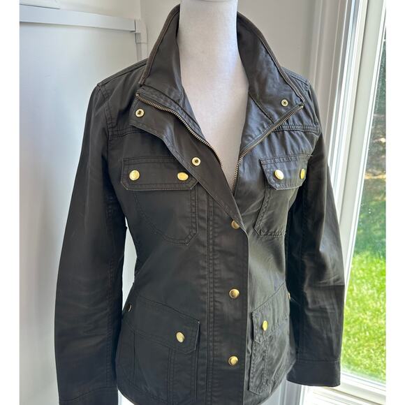 J.Crew Downtown Field Utility Jacket XS Cotton Olive Green Fall Coat Button Up - Picture 4 of 7